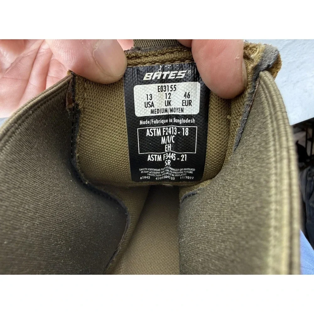 Bates Mens Size 13 Coyote Brown Composite Toe‎ Tactical Sport 2 Slip On E03155